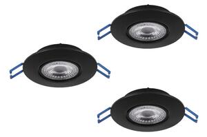 Eglo 300188 - Комплект от 3 LED вградени осветителни тела GEDREZ LED/4,9W/230V, Ø 9 cm, черни