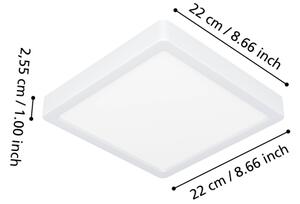 Eglo 901378 -LED RGBW димируемо таванно осветително тяло за баня FUEVA-Z LED/10,5W/230V 22x22cm IP44 бяло