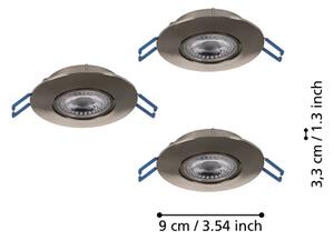 Eglo 300193 - Комплект от 3 вградени таванни LED осветителни тела GEDREZ LED/4,9W/230V, диаметър 9 см, хром