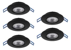 Eglo 300189 - Комплект от 5 вградени LED осветителни тела GEDREZ LED/4,9W/230V Ø 9 см, черно