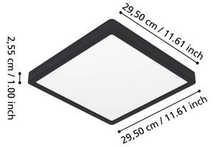 Eglo 901375 - LED RGBW димируем таванен плафон с опушено стъкло FUEVA-Z LED/13,5W/230V 29,5 см IP44 черен