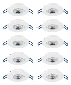 Eglo 300187 - Комплект от 10 вградени LED осветителни тела GEDREZ LED/4,9W/230V, Ø 9 см, бели