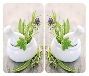 Комплект от 2 стъклени капака за печка Herbal, 52 x 30 cm Herb Garden - Wenko