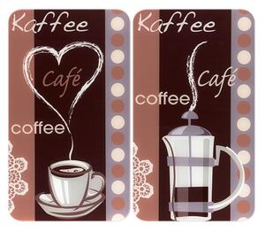 Комплект от 2 стъклени капака за печка Кафе, 52 x 30 cm Coffee Flamour - Maximex