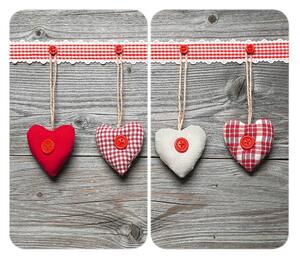 Комплект от 2 стъклени капака за печка Heart, 52 x 30 cm Hearts - Wenko