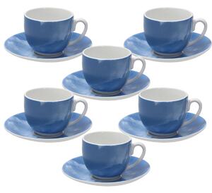 Комплект 6 чаши за кафе и чинийки TOGNANA SFERA Colorplay Blu, 120 мл