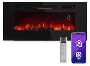 Klarstein Интелигентна електрическа камина Galeras Smart, 2 температурни настройки, 16 - 30°| LED илюзия за пламък, Опция за IOT връзка