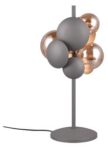 Настолна лампа със стъклен абажур в сиво-златисто (височина 50 cm) Bubble - Trio Select