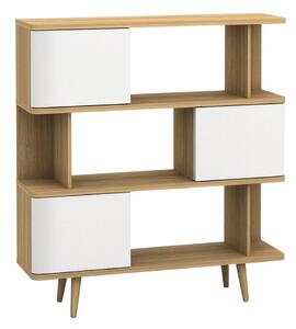 Бял шкаф за книги в дъб 120x130 cm Alana - Støraa