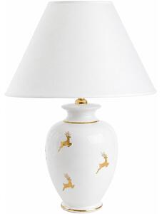 Kolarz 731.70W.150 - Настолна лампа NONNA 1xE27/100W/230V, с мотив елени, бяла/златна