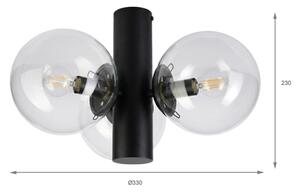 Плафон SFERIO 3xE14/5W/230V черен/прозрачен