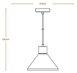 LEDVANCE Бетонова лампа с висулка от дърво, Ø 22 cm, бетон, сиво