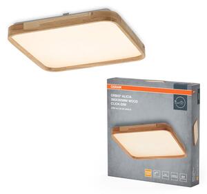 LED плафон Ledvance Orbis Alicia 395mm 830 Click DIM Wood Decor, за таван, 24W, 1600lm, 3000K, кафяв