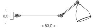 Brilagi - Аплик QUILL 1xE27/40W/230V 83 cm черен