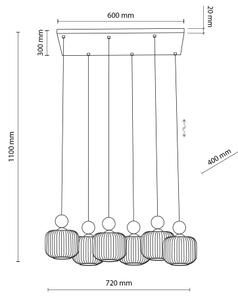 Полилей с кабел BALLO 6xE14/10W/230V бежов