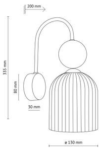 Стенно осветително тяло SOPHIA 1xE14/10W/230V черно/зелено/опушено бежово