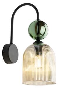 Стенно осветително тяло SOPHIA 1xE14/10W/230V черно/зелено/опушено бежово
