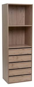 Отворен модулен шкаф от декор от дъб в естествен цвят 60x180x45 cm Modular – Casa Selección