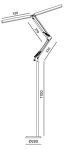 Brilagi - димируема гъвкава подова лампа VARIO LED/14W/5V 157 см черна