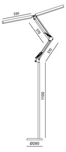 Brilagi - димируема LED гъвкава подова лампа VARIO LED/14W/230V 157 cm бяла