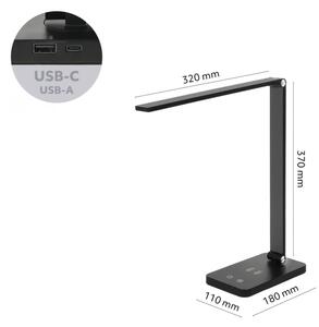 Brilagi -LED димируема настолна лампа с докосване и безжично зареждане QI LED/7W/5V 3000/4000/6000K черна