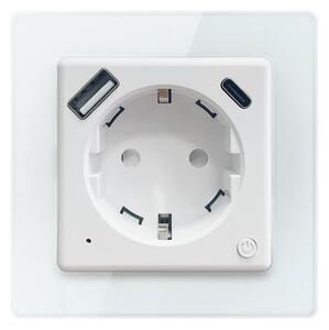 Immax NEO 07552L - Умен контакт тип F 16A/230V + 1xUSB-A+1xUSB C PD 20W