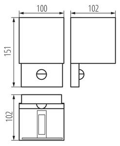 Kanlux 28994 - външен стенен LED осветител с датчик REKA LED/7W/230V IP54 антрацит