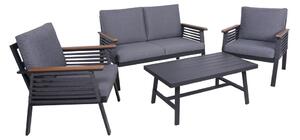 Тъмносив алуминиев градински комплект за отдих за 4 души Denia – Garden Pleasure