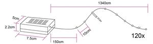Globo 33718-120 - соларен LED гирлянд 120 LED диода / 0,06 W / 3,2 V IP44 13,4 м