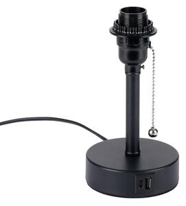 Brilagi - Настолна лампа TABLON с USB порт 1xE27/25W/230V черна/бежова