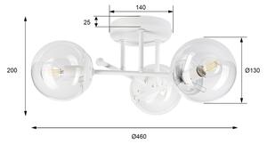 Плафонен полилей MALENA 3xE14/5W/230V бял/прозрачен