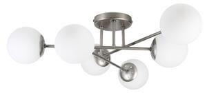 Плафонен полилей MALENA 6xE14/5W/230V матов хром/бял