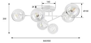 Плафонен полилей MALENA 6xE14/5W/230V бял/прозрачен