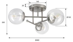 Плафон MALENA 3xE14/5W/230V матов хром/прозрачен