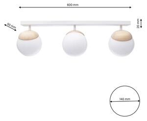 Повърхностно монтиран Полилей SFERA WOOD 3xE14/40W/230V бяла