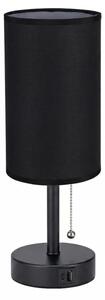 Brilagi - Настолна лампа с USB порт TABLON 1xE27/25W/230V черна