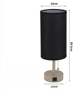 Brilagi - Настолна лампа TABLON с USB порт 1xE27/25W/230V бежова/черна