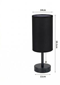 Brilagi - Настолна лампа с USB порт TABLON 1xE27/25W/230V черна
