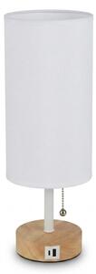 Brilagi - Настолна лампа с USB порт TABLON 1xE27/25W/230V дъб/бяла