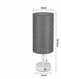Brilagi - Настолна лампа с USB порт TABLON 1xE27/25W/230V бяла/сива