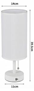 Brilagi - Настолна лампа с USB порт TABLON 1xE27/25W/230V бяла