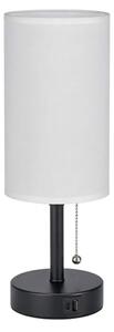 Brilagi - Настолна лампа с USB порт TABLON 1xE27/25W/230V черна/бяла