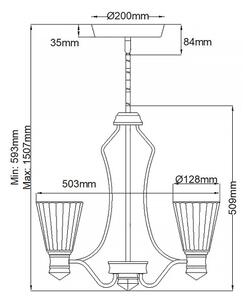 Quintiesse QN-KAYVA9-PN-LED Стъклен полилей на штанга KAYVA LED/24W/230V IP44 лъскав хром