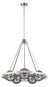 Quintiesse QN-HARPER5 - Полилей на тръба HARPER 5xE14/60W/230V лъскав хром/опушено стъкло