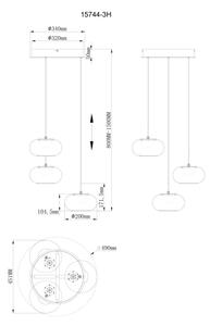 Globo 15744-3H - LED Пендел QUINTARA 3xLED/6W/230V