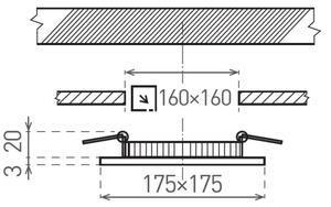 LED Лампа за окачен таван VEGA LED/12W/230V 2900/3900/5800K 17,5x17,5 см черен