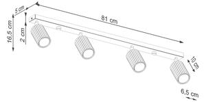 Sollux SL.1584 - Спот KARBON 4xGU10/10W/230V черен