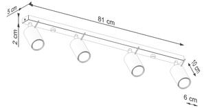 Sollux SL.1510 - Спот RING 4xGU10/10W/230V червен