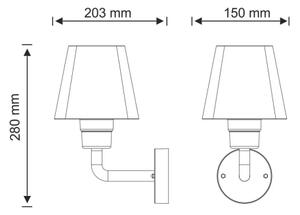 Външна стенна лампа GIZA 1xE27/10W/230V IP44