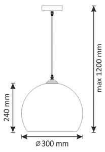 Пендел OTIS 1xE27/20W/230V Ø 30 см